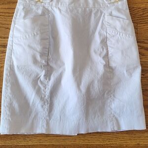 Calvin Klein White Ruched Mini Pencil Skirt
